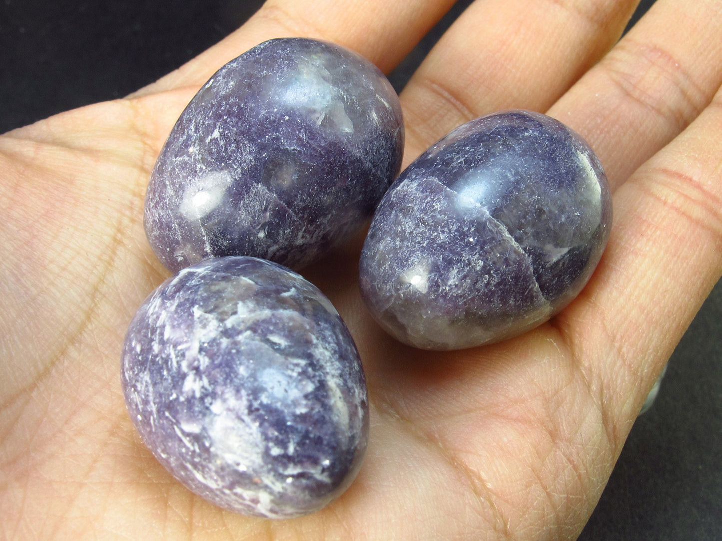 Lot of 3 Lepidolite Eggs from Brazil