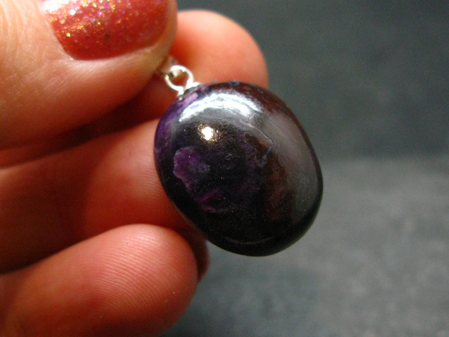 Sugilite Silver Pendant From South Africa - 1.0"
