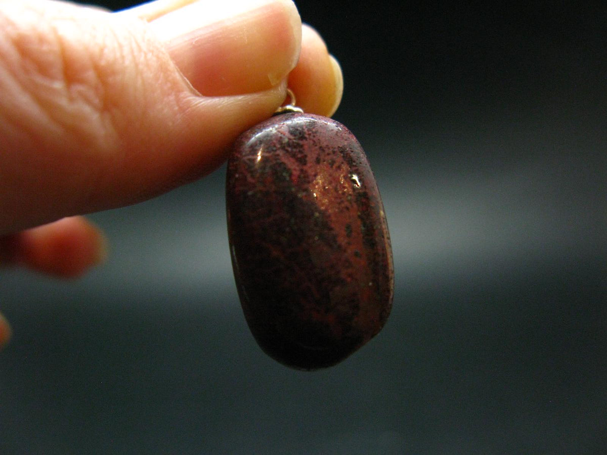 Red Cinnabar Cinabar Tumbled Pendant From Spain - 4.62 Grams - 0.1.2"