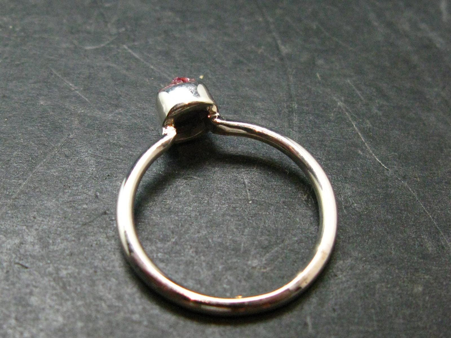 Bixbite Red Emerald Beryl Silver Ring From Utah USA - Size 7 - 1.81 Grams