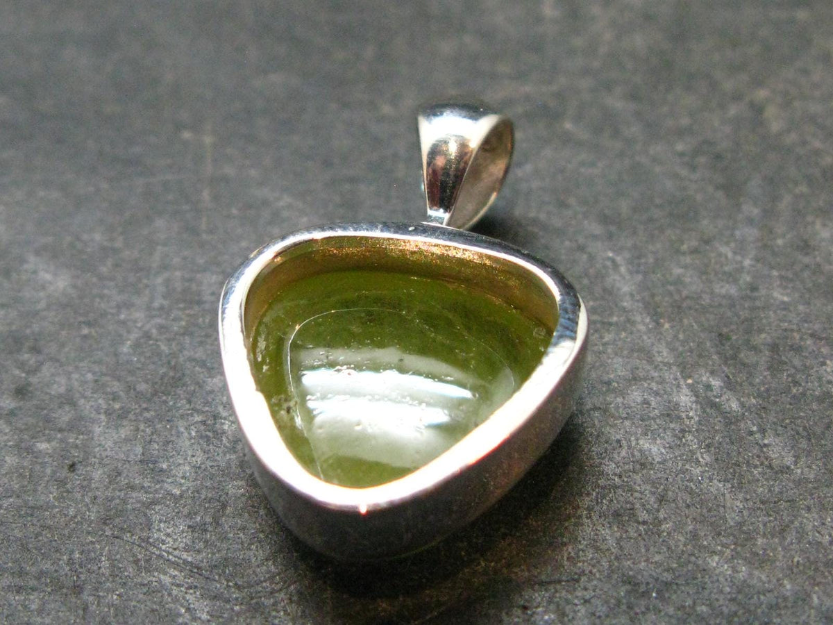 Rare Titanite Sphene Crystal Silver Pendant From Tanzania - 0.9" - 3.29 Grams