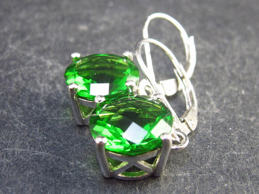 Helenite Gaia Stone Gem Sterling Silver Earrings From Washington - 1.6 Carats