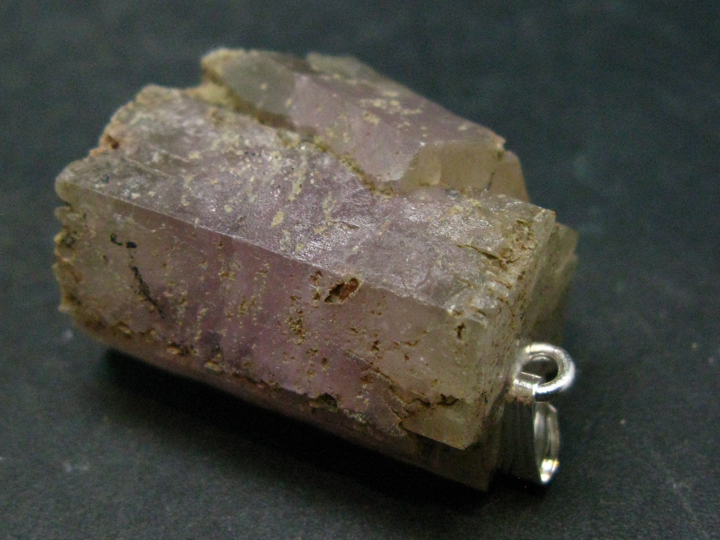 Terminated Aragonite Crystal Silver Pendant from Spain - 1.4" - 17.23 Grams