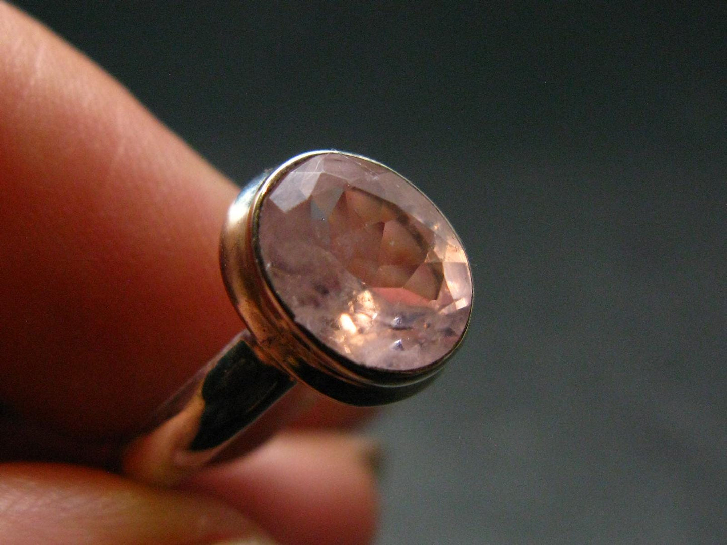 Pink Beryl!! Amazing Natural Morganite Silver Ring From Brazil - Size 7 - 3.18 Grams
