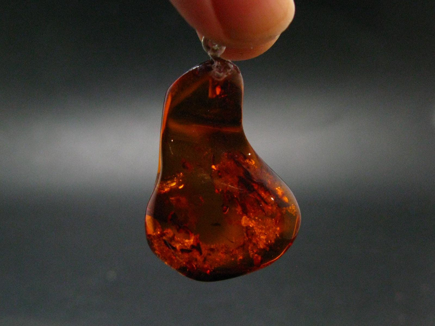 Amber Tumbled Silver Pendant From Poland - 1.9" - 4.29 Grams