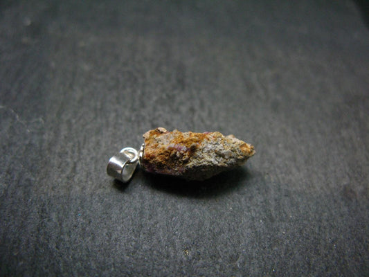 Bixbite Red Emerald Beryl Silver Pendant From Utah USA - 0.9" - 0.88 Grams