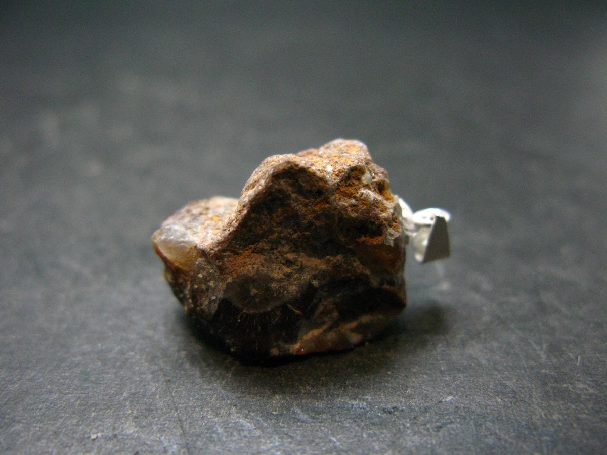Fire Agate Silver Pendant From Mexico - 1.1" - 5.03 Grams