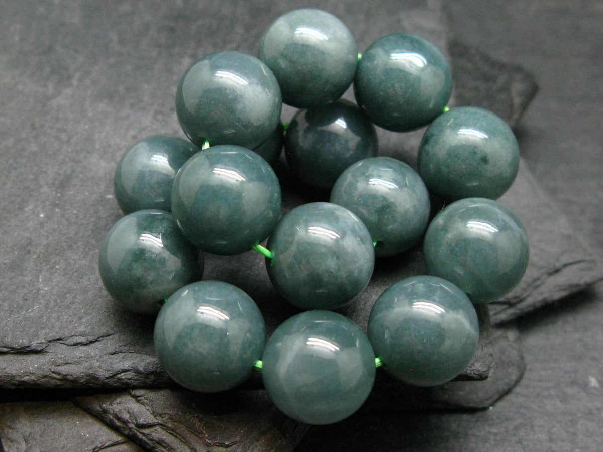 Guatemala Jade Jadeite Genuine Bracelet ~ 7 Inches ~ 14mm Round Beads