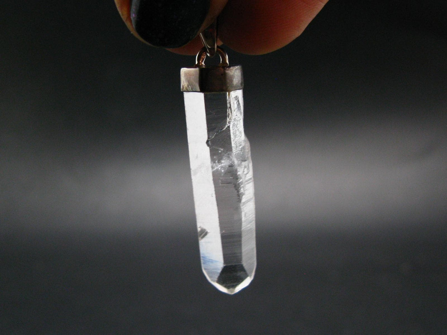 Lemurian Quartz Crystal Pendant From Brazil - 1.9" - 6.1 Grams