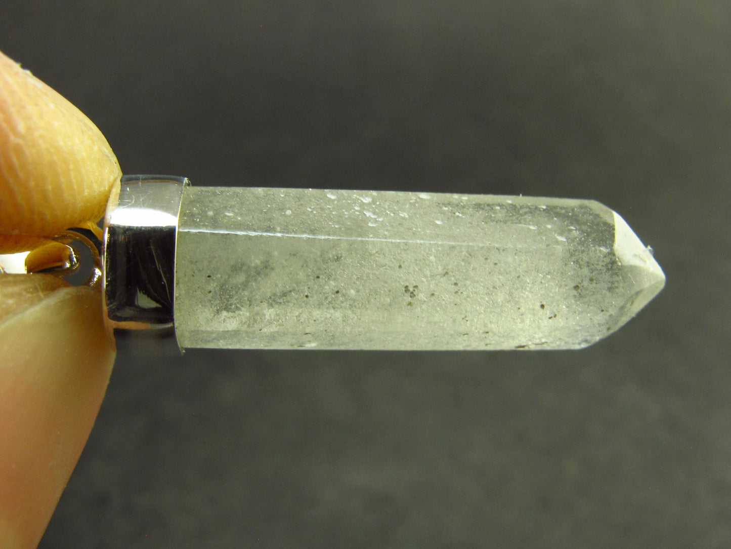 Gem Libyan Desert Glass Tektite Pendant Sterling Silver from Libya - 1.3" - 2.51 Grams