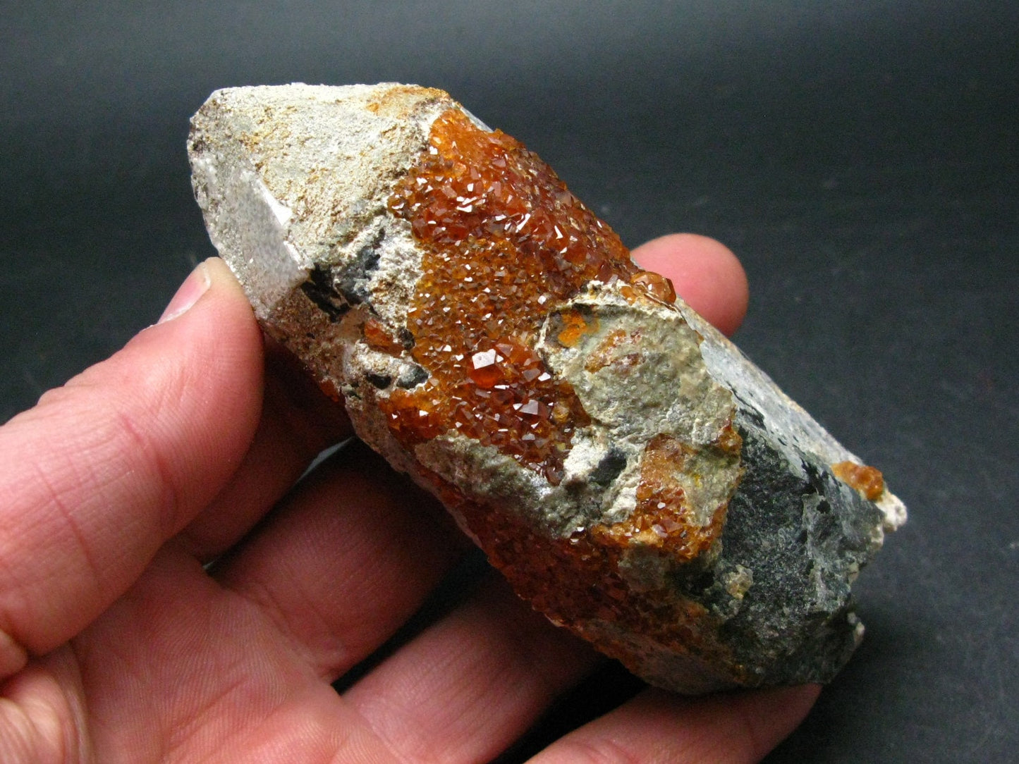 Spessartine Spessartite Garnet On Smoky Quartz Crystal From China - 4.1" - 204 Grams