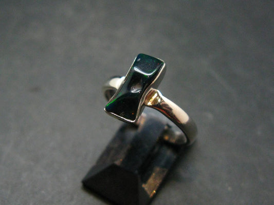 Rare Black Opal Sterling Silver Ring From Australia - Size 7