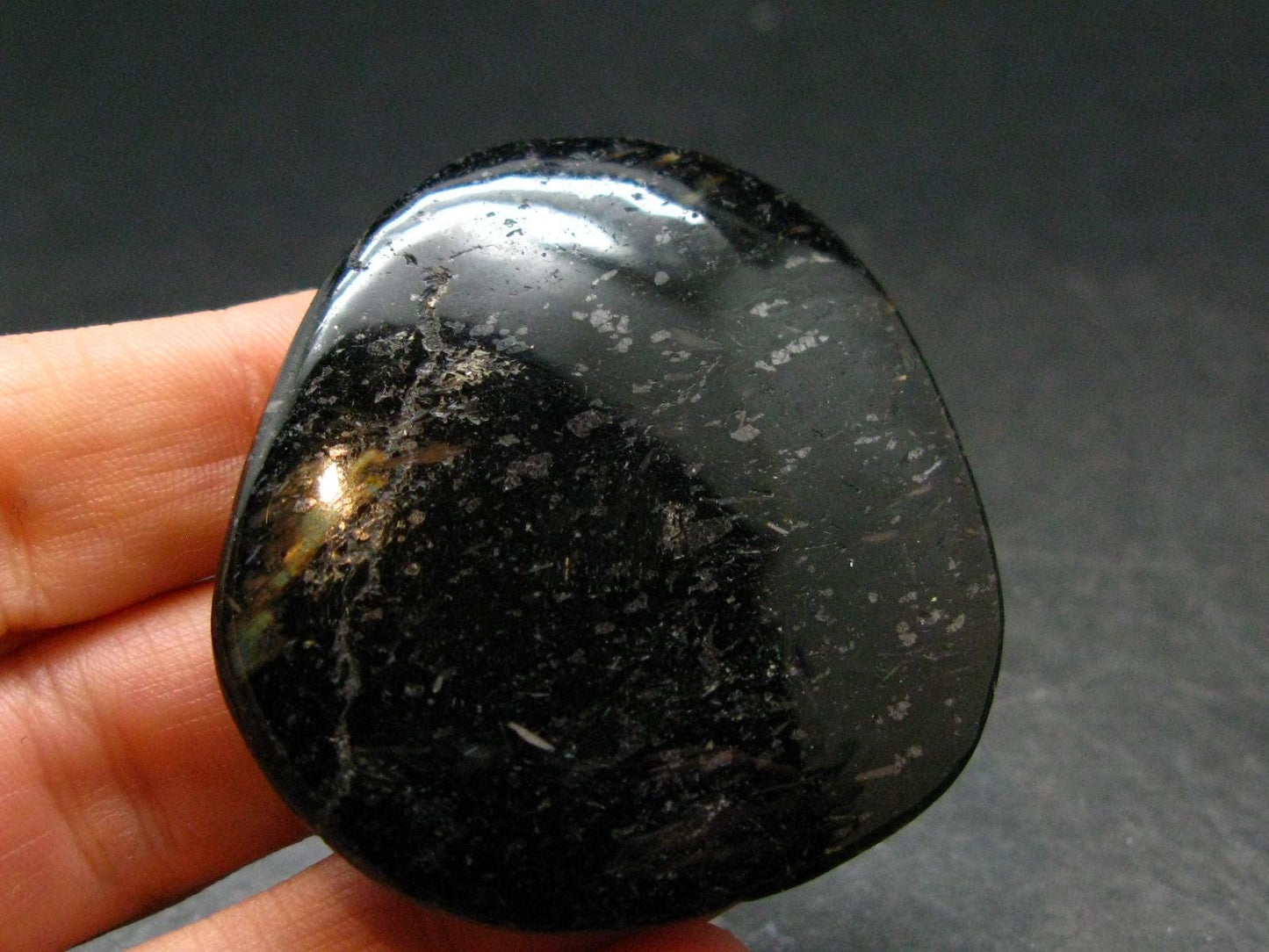 Rare Nuumite Nuummite Tumbled Stone From Greenland - 29.05 Grams - 1.9"