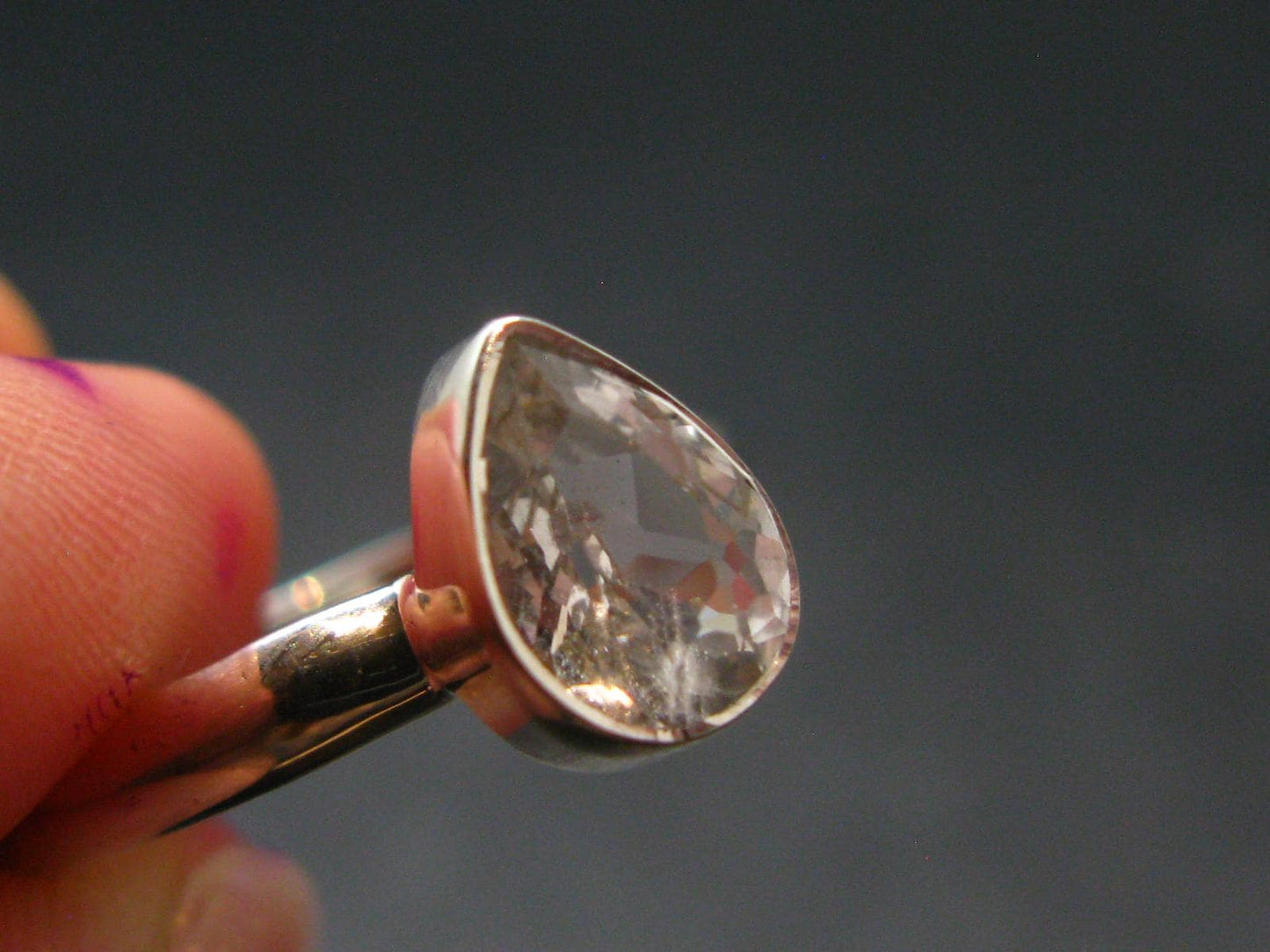 0.87 Carat Phenakite Phenacite Gem Sterling Silver Size 8 Ring from Russia - 1.92 Grams