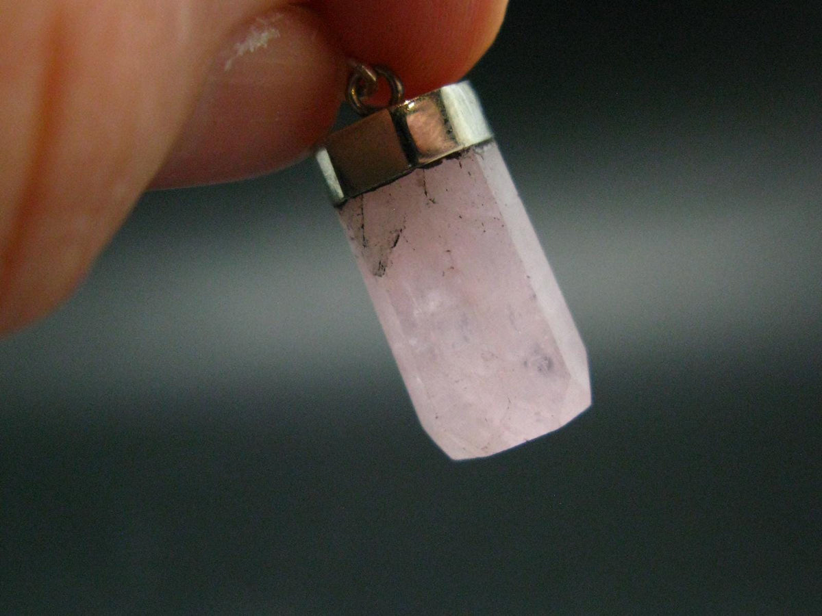 Very Nice Pink Morganite Silver Pendant From Brazil - 1.2" - 3.0 Grams