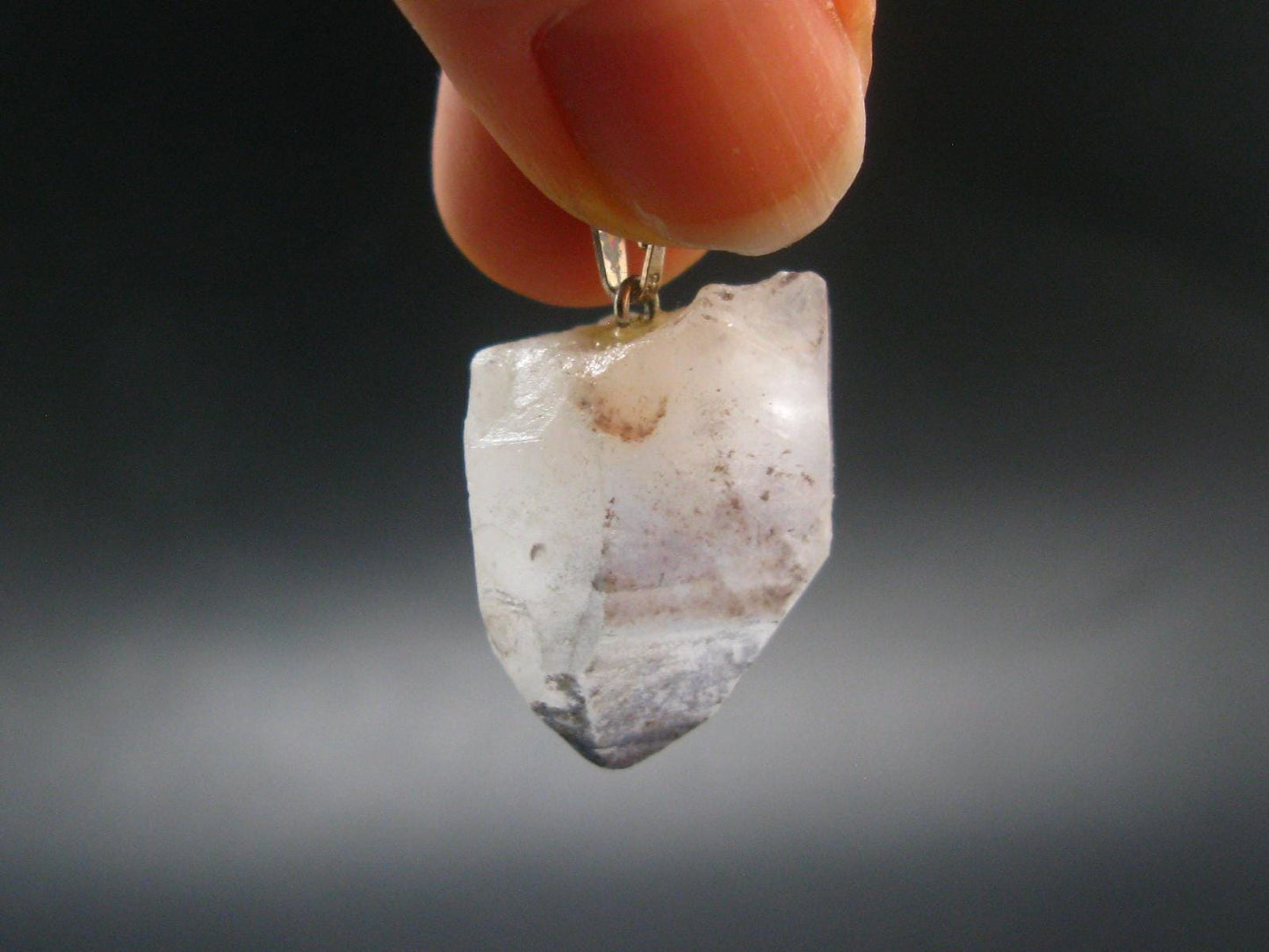 Dumortierite In Terminated Quartz Crystal Silver Pendant From Brazil - 1.1" - 5.90 Grams