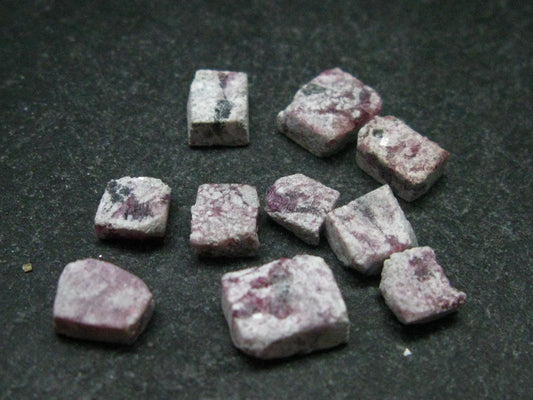 Nice Lot of 10 Polished Bixbite Red Emerald Beryl Crystals From Utah USA - 12.50 Carats