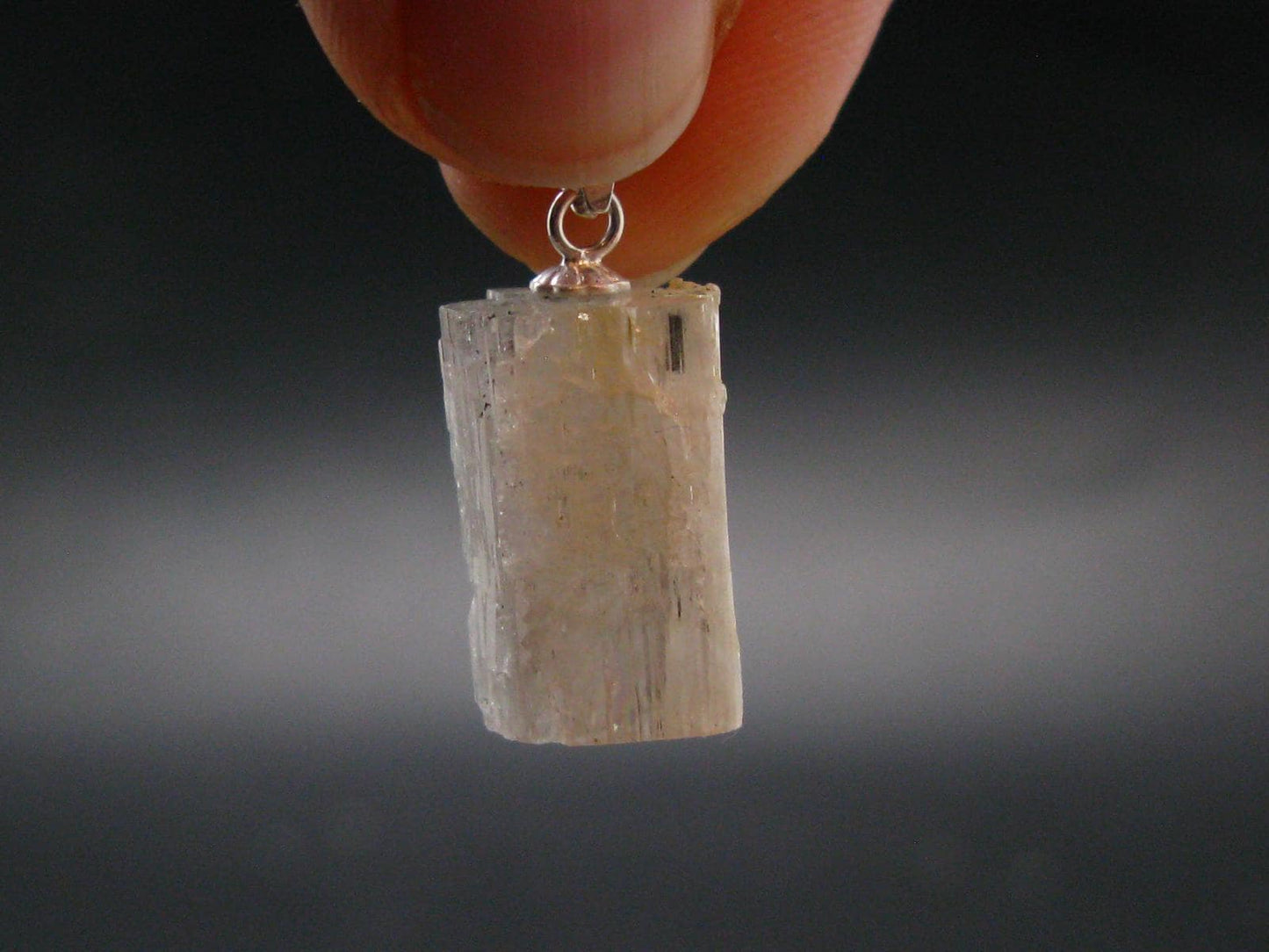 Rare Hambergite Crystal Silver Pendant From Afghanistan - 0.8" - 2.25 Grams