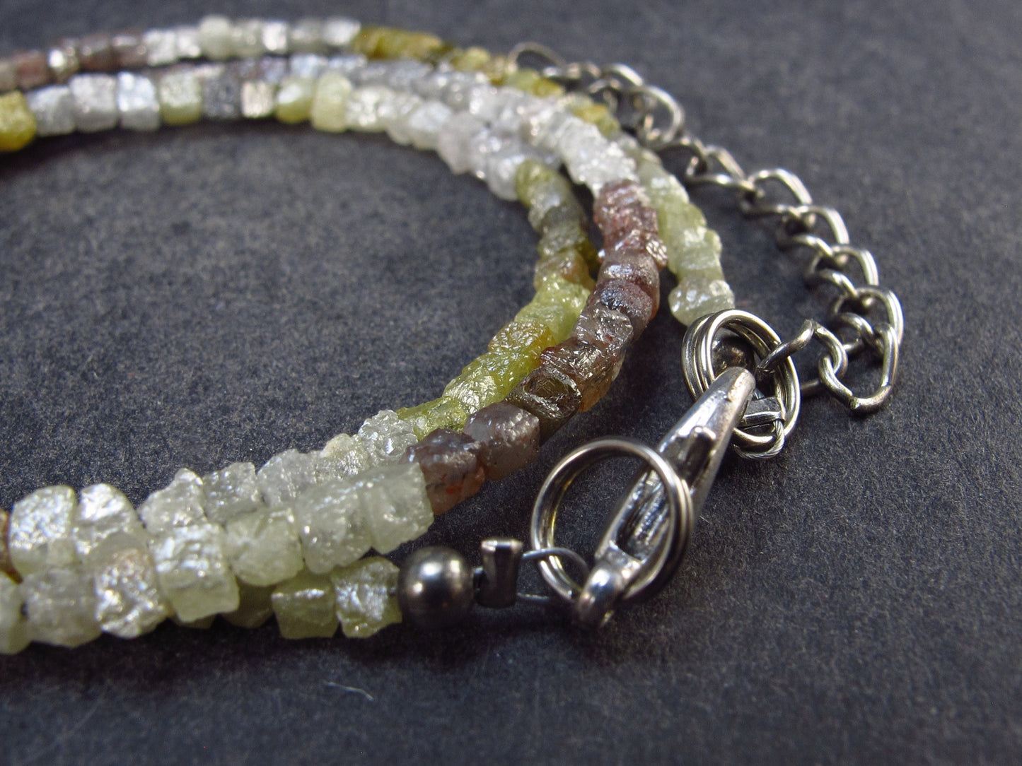 Diamond Crystal Necklace Beads - 17" - 7.13 Grams