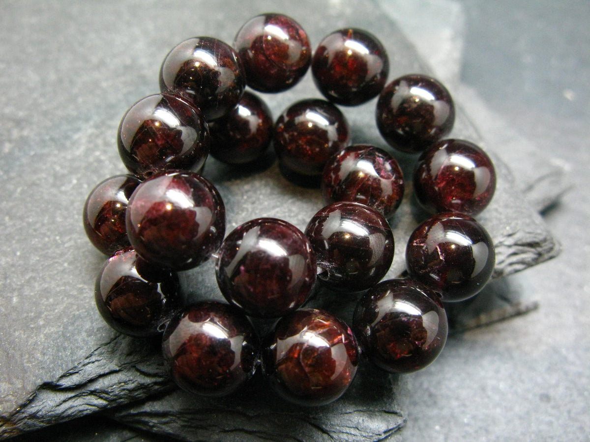 Garnet Almandine Genuine Bracelet ~ 7 Inches ~ 10mm Round Beads