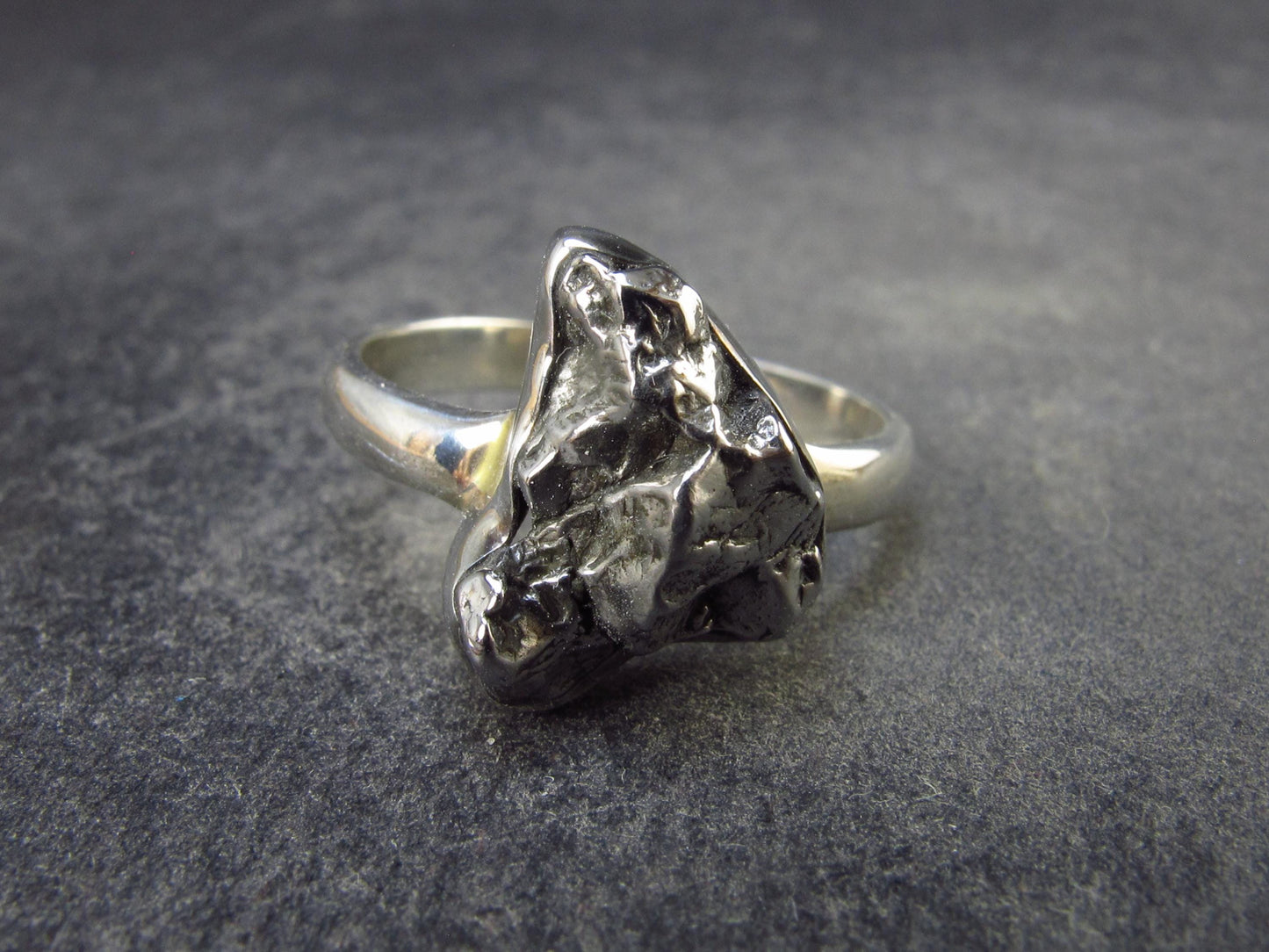 Meteorite Campo Del Cielo Argentina Sterling Silver Ring - 4.90 Grams - Size 10