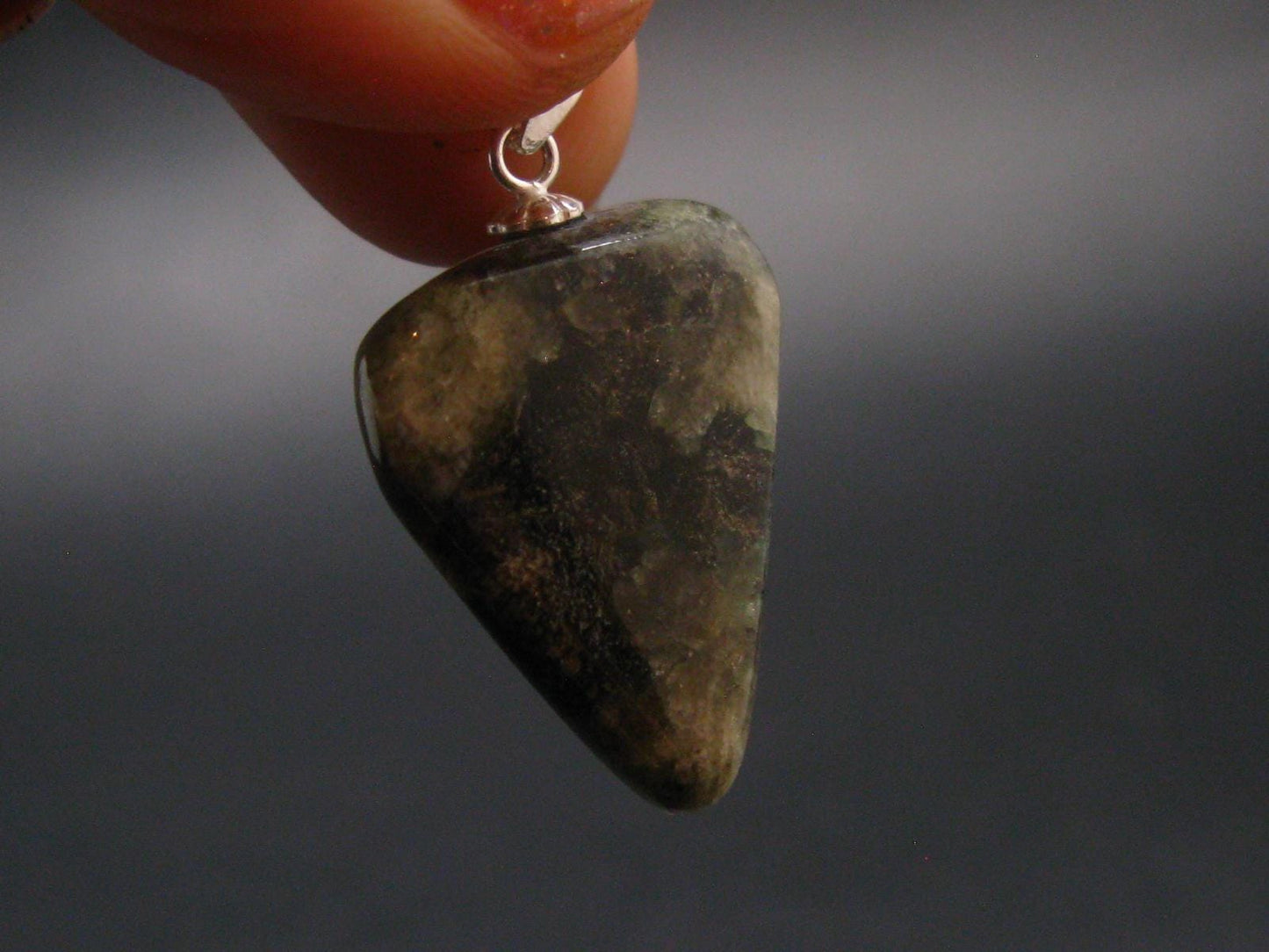 Phenakite Phenacite Tumbled Silver Pendant from Russia - 1.1" - 5.47 Grams