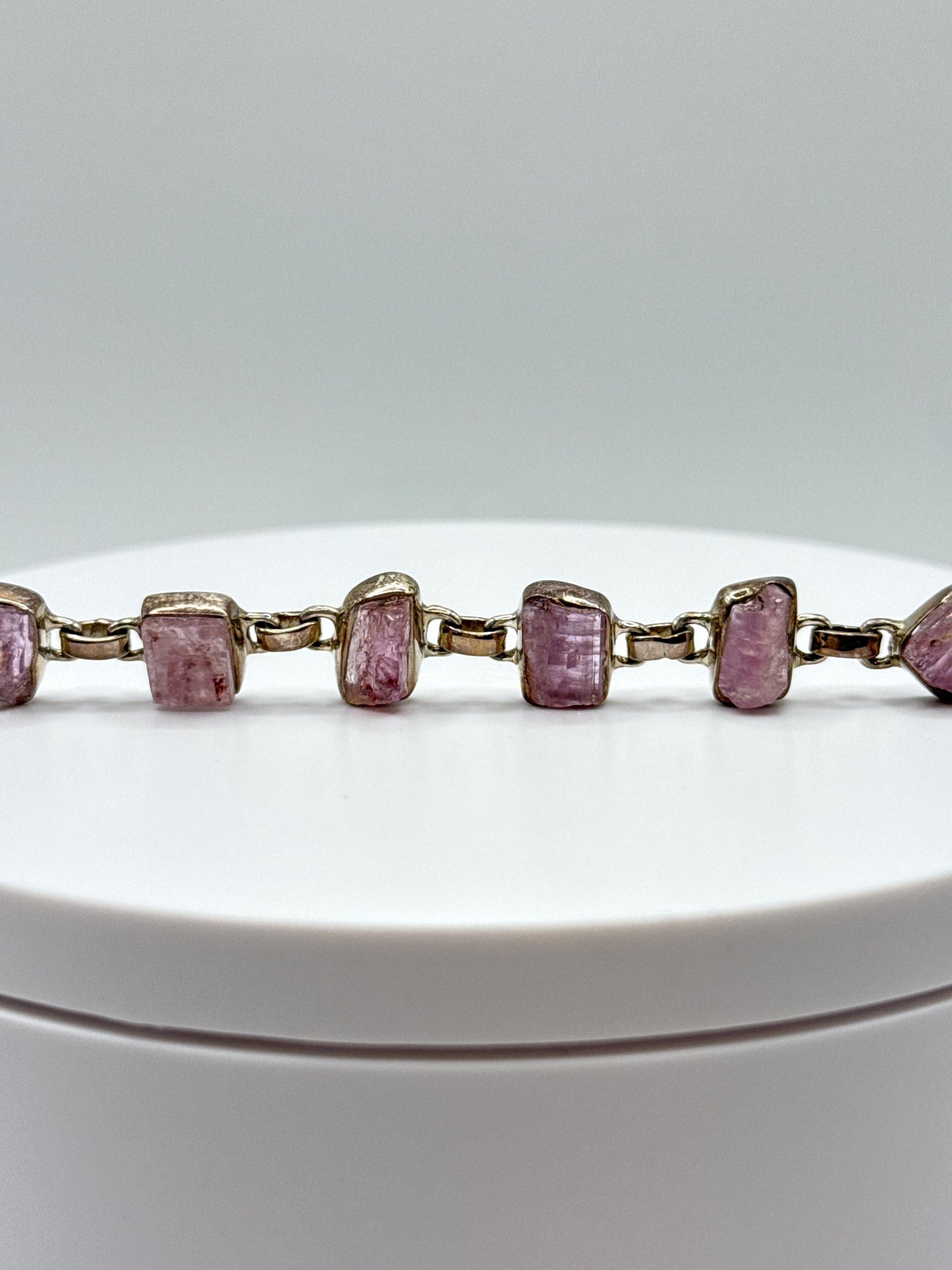 Imperial Topaz Bracelet – Natural Pink Topaz with Gold-Tone Chain - 14.87 Grams
