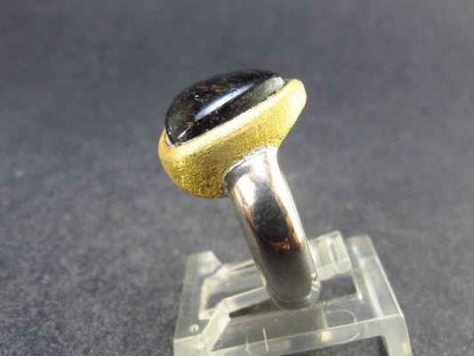 Nuumite Nuummite Sterling Silver Ring from Greenland - Size 6.5 - 5.86 Grams