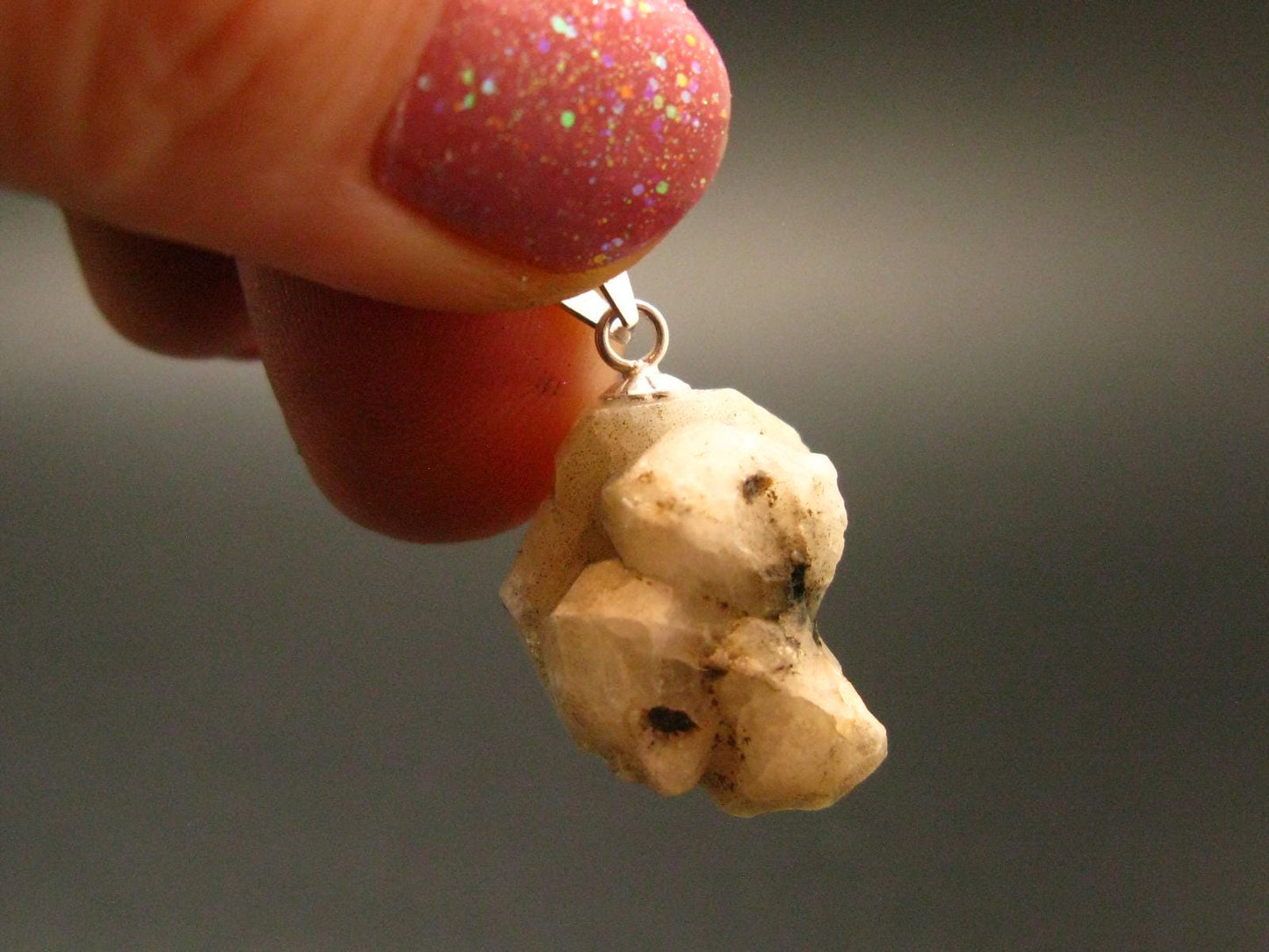 Large Perfect Analcime Silver Pendant from Canada - 1.0" - 3.73 Grams