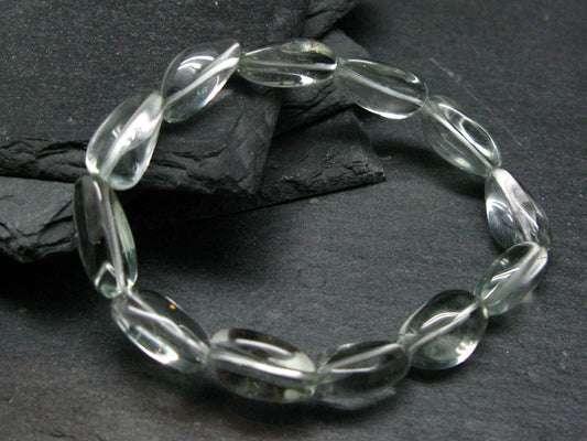Prasiolite Green Amethyst Genuine Bracelet ~ 7 Inches ~ 14mm Tumbled Beads