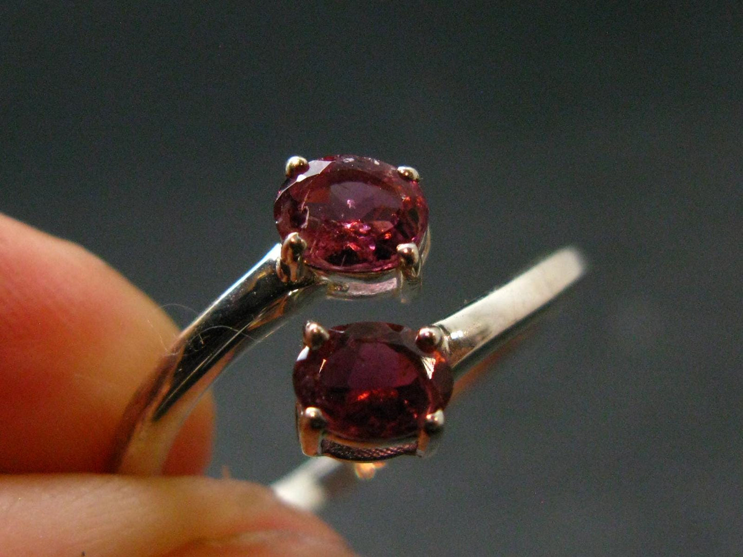 Pink Tourmaline Silver Ring From Brazil - 1.94 Grams - Size 7