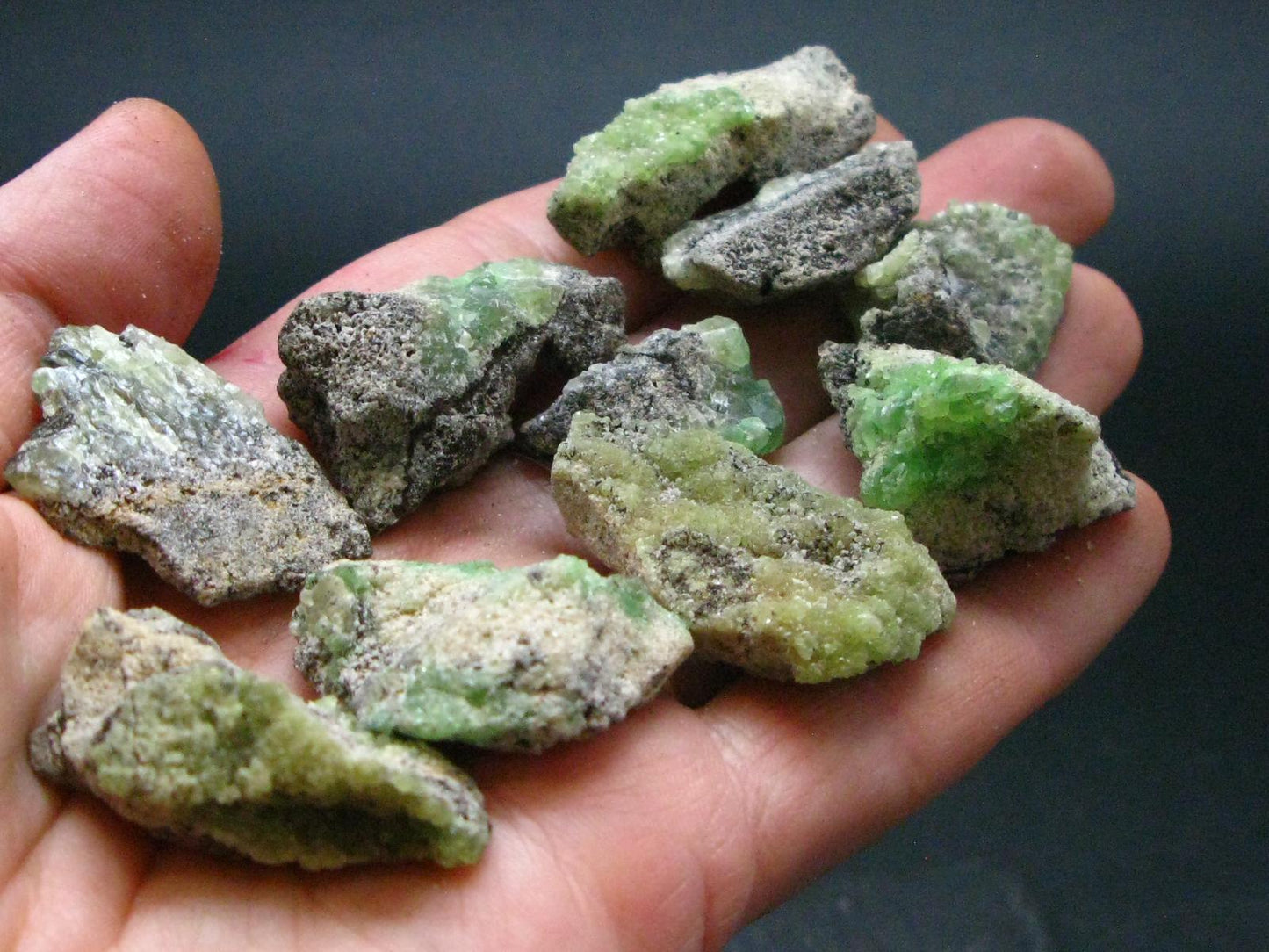 Rare Lot of 10 Smithsonite Clusters From Namibia - 67.38 Grams