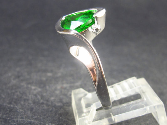 Helenite Gaia Stone Gem Sterling Silver Ring From Washington - Size 8.5 - 2.1 Carats