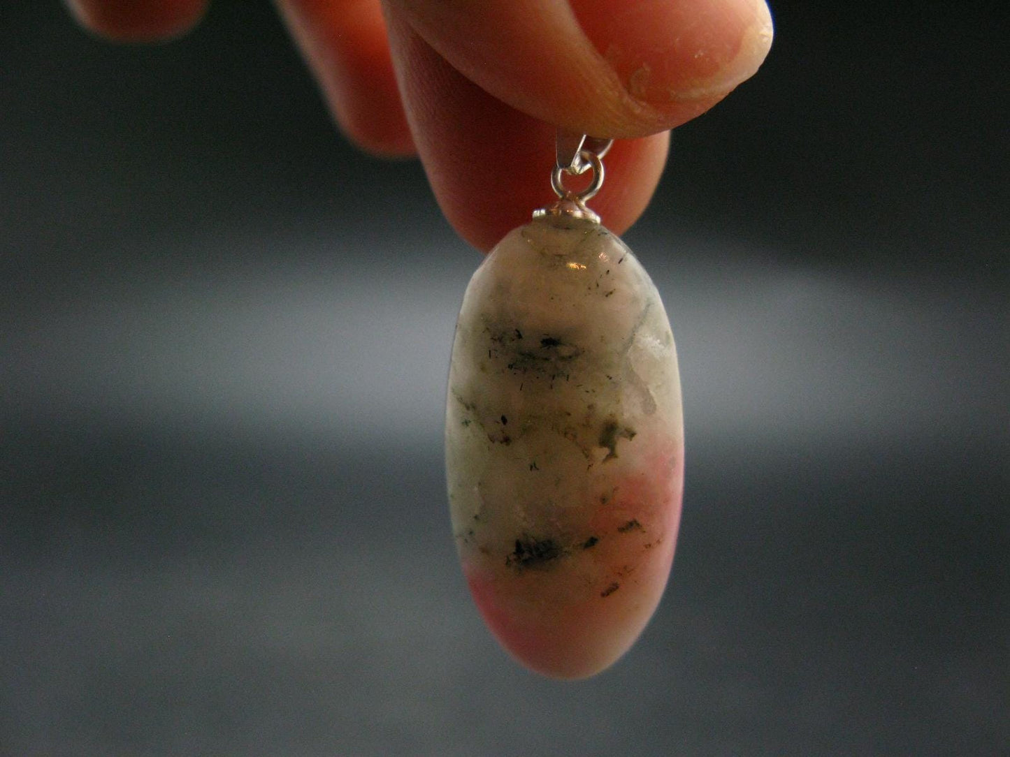 Rare Pink Tugtupite Sterling Silver Pendant From Greenland - 1.3" - 4.36 Grams