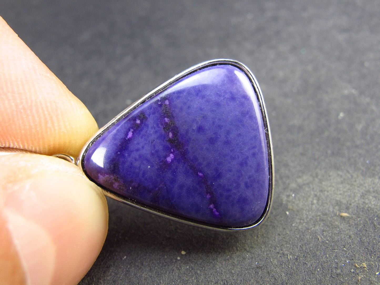Sugilite Silver Pendant From South Africa - 1.2" - 5.0 Grams