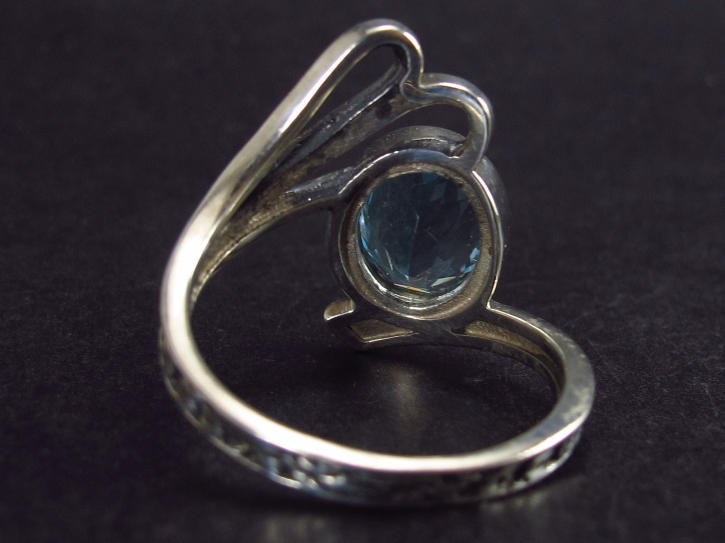Natural Handcrafted Faceted Sky Blue Topaz Crystal 925 Silver Ring - Size 9.75