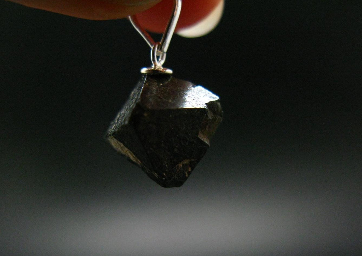 Magnetite Crystal Silver Pendant From Bolivia - 0.8" - 2.62 Grams