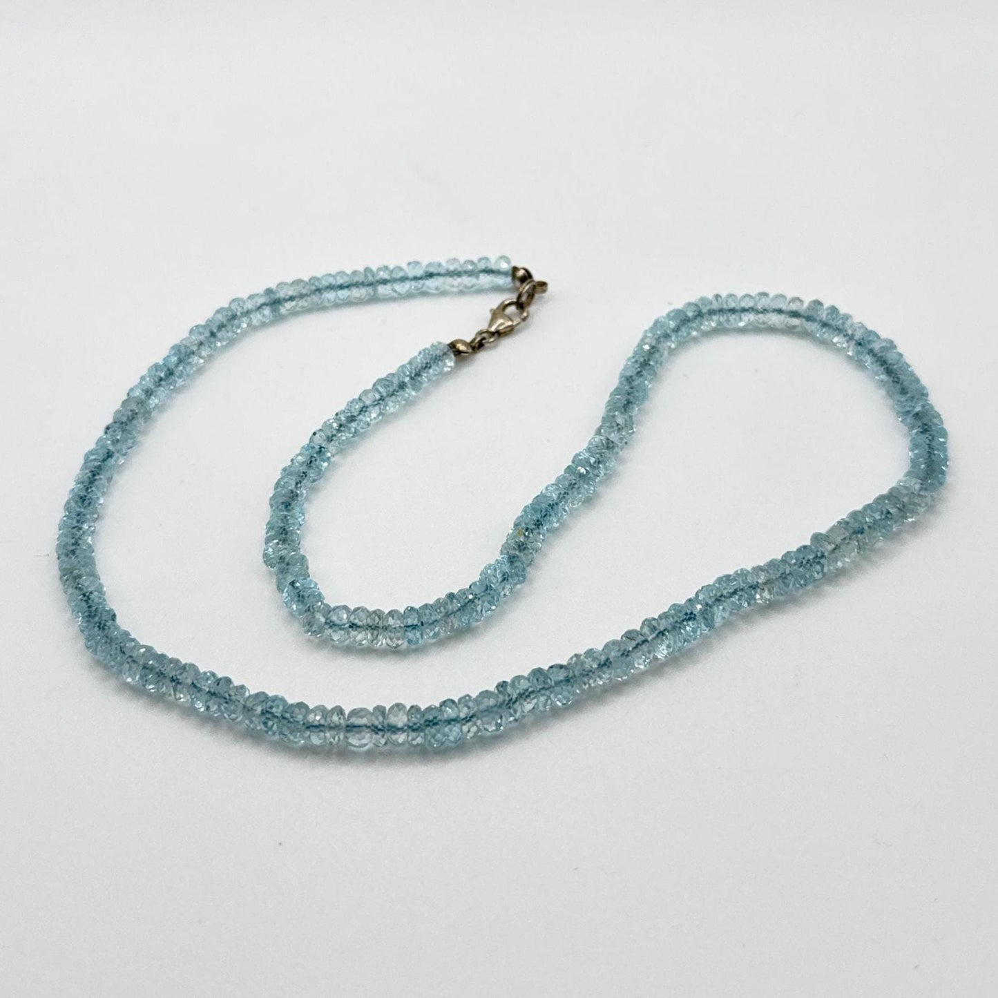 Sky Blue Topaz Faceted Rondelle Necklace – Natural Gemstone Elegance - 23.20 Grams