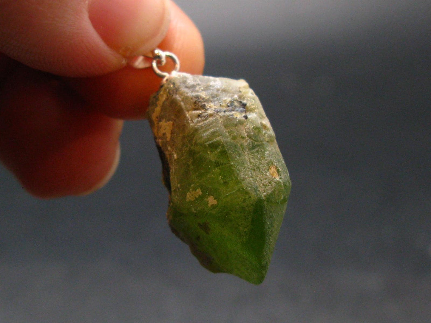 Peridot Olivine Pendant in SS From Arizona - 1.2" - 6.03 Grams