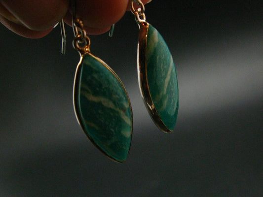 Amazonite Silver Earrings from Russia - 4.52 Grams
