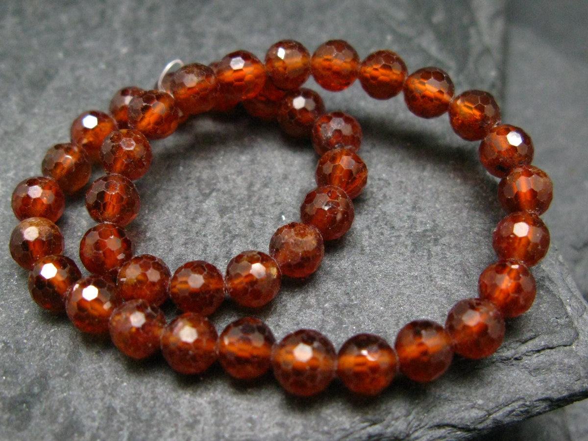 Garnet Hessonite Genuine Bracelet ~ 7 Inches ~ 5mm Facetted Beads