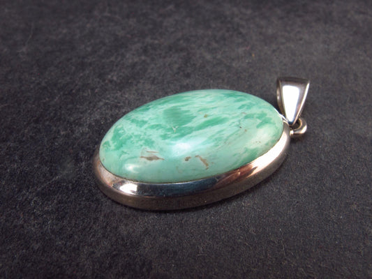 Rare Variscite Sterling Silver Pendant from Utah - 1.3" - 6.52 Grams