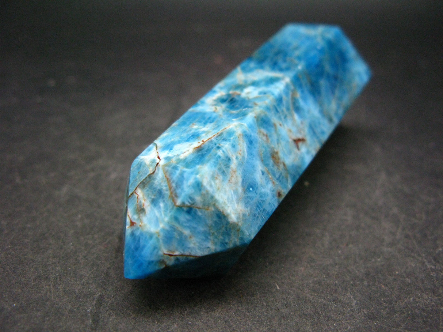 Large Neon Blue Apatite Obelisk from Madagascar - 110.7 Grams - 3.2"