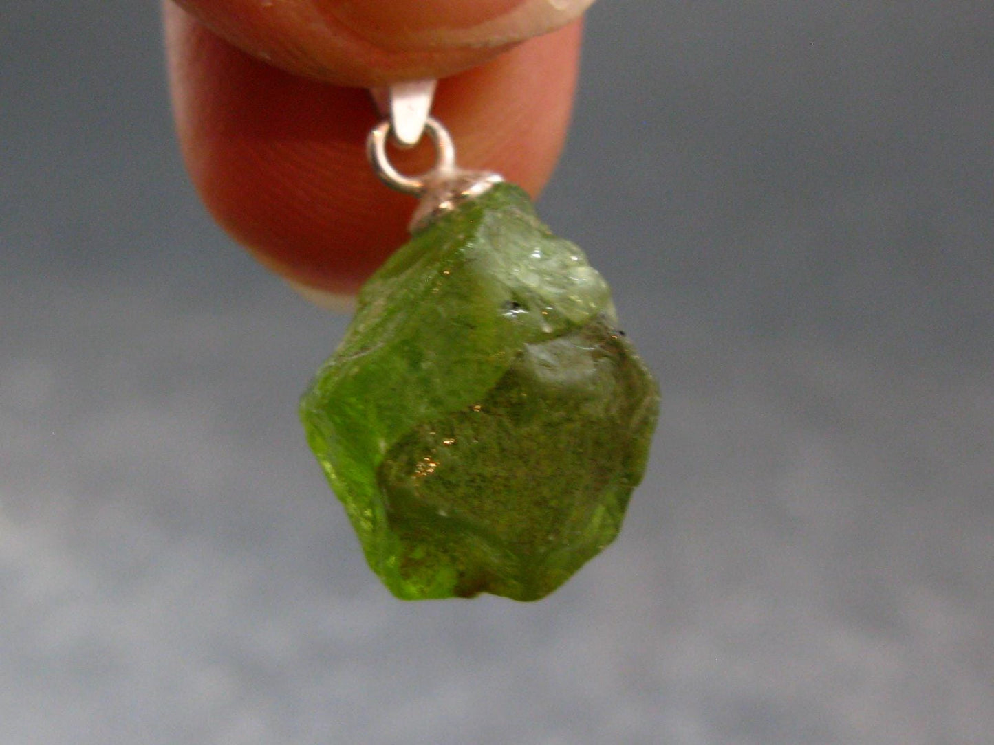 Peridot Olivine Pendant in SS From Arizona - 0.8" - 2.31 Grams