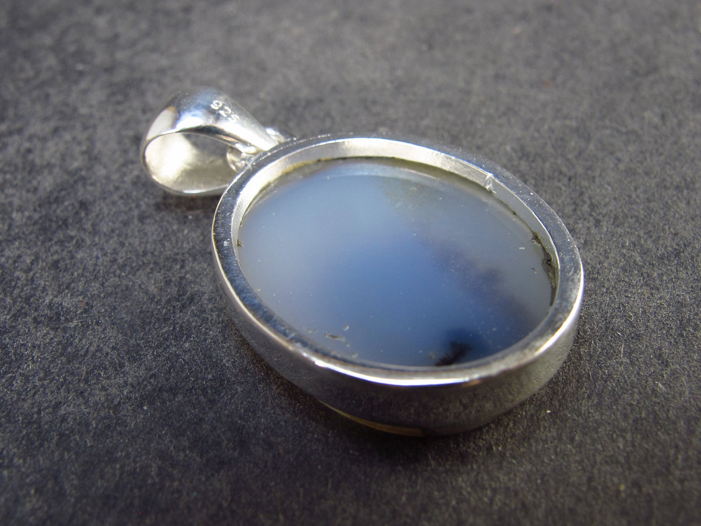 Moss Agate Silver Pendant From Russia - 4.37 Grams - 1.2"