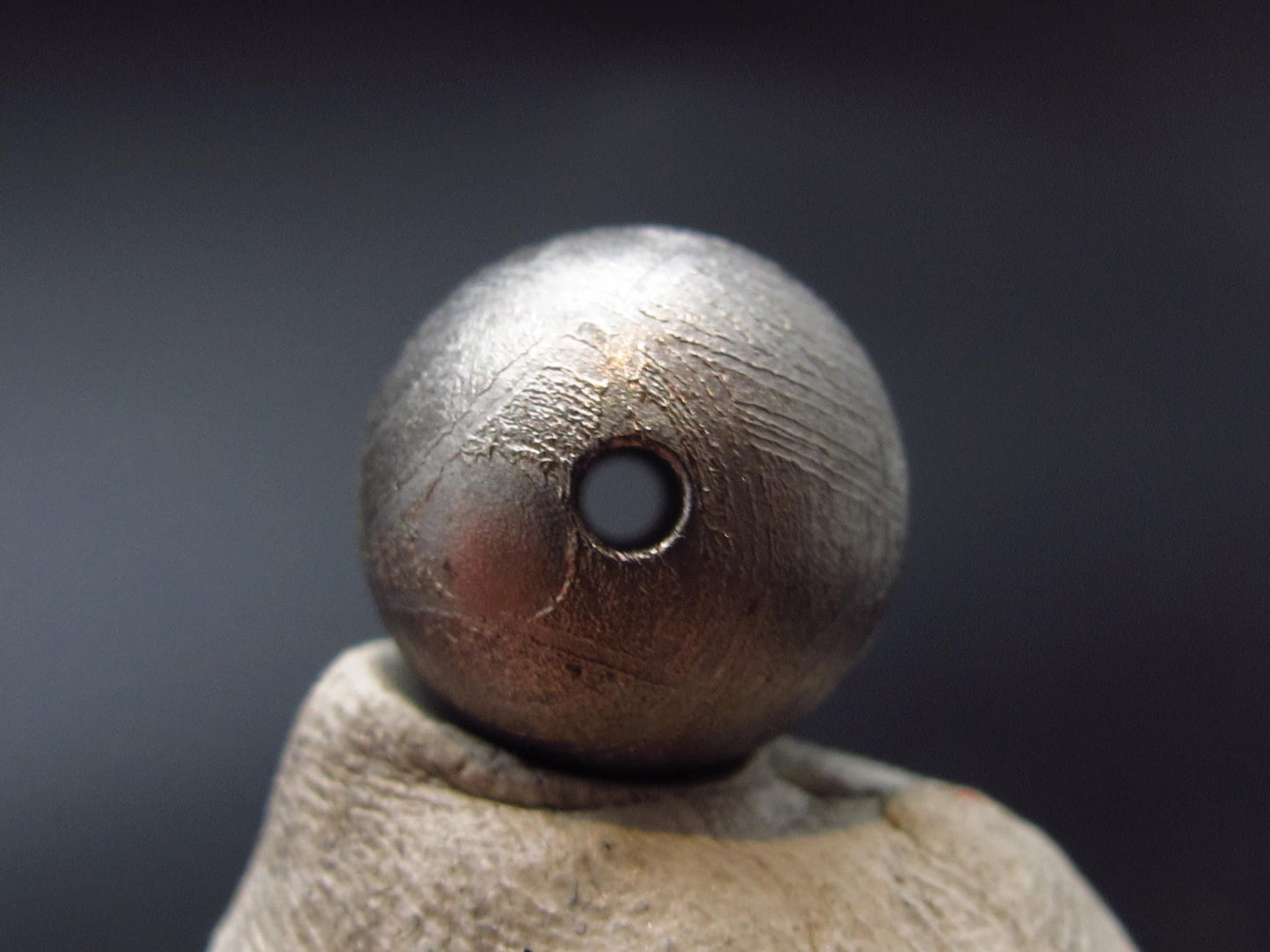 Muonionalusta Meteorite 10mm Round Bead from Sweden