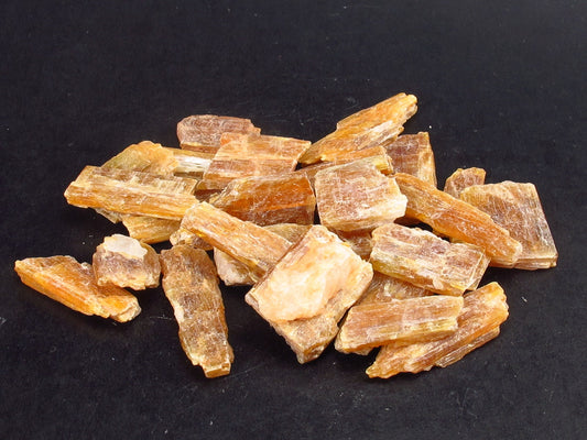 Lot of 25 Rare Orange Kyanite Crystals From Tanzania