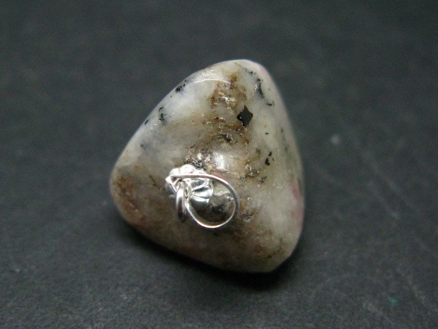 Tugtupite Sterling Silver Pendant From Greenland - 0.9" - 4.00 Grams
