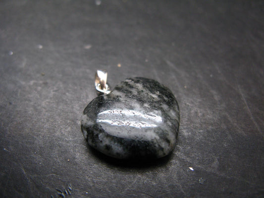 Rare Impactite Silver Heart Pendant From Norway - 1.0"