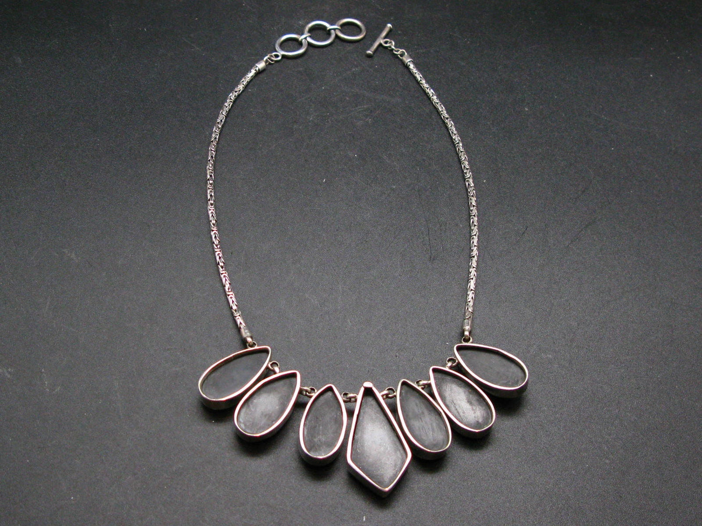 Lilac Stone!!! Stunning Silky Charoite AAA Quality Sterling Silver Necklace From Russia